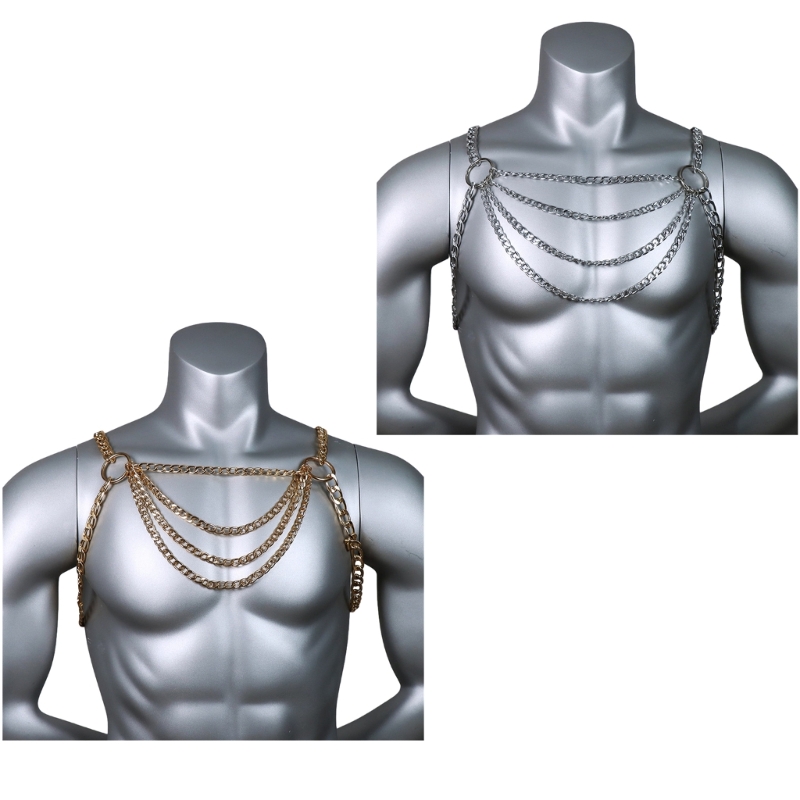 Men Accessories Chain - Мужская сексуальная металлическая цепочка на грудь,