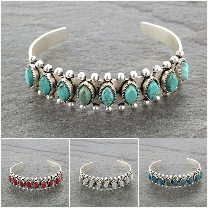 Men Accessories India - Винтажный тибетский бирюзовый браслет для женщин