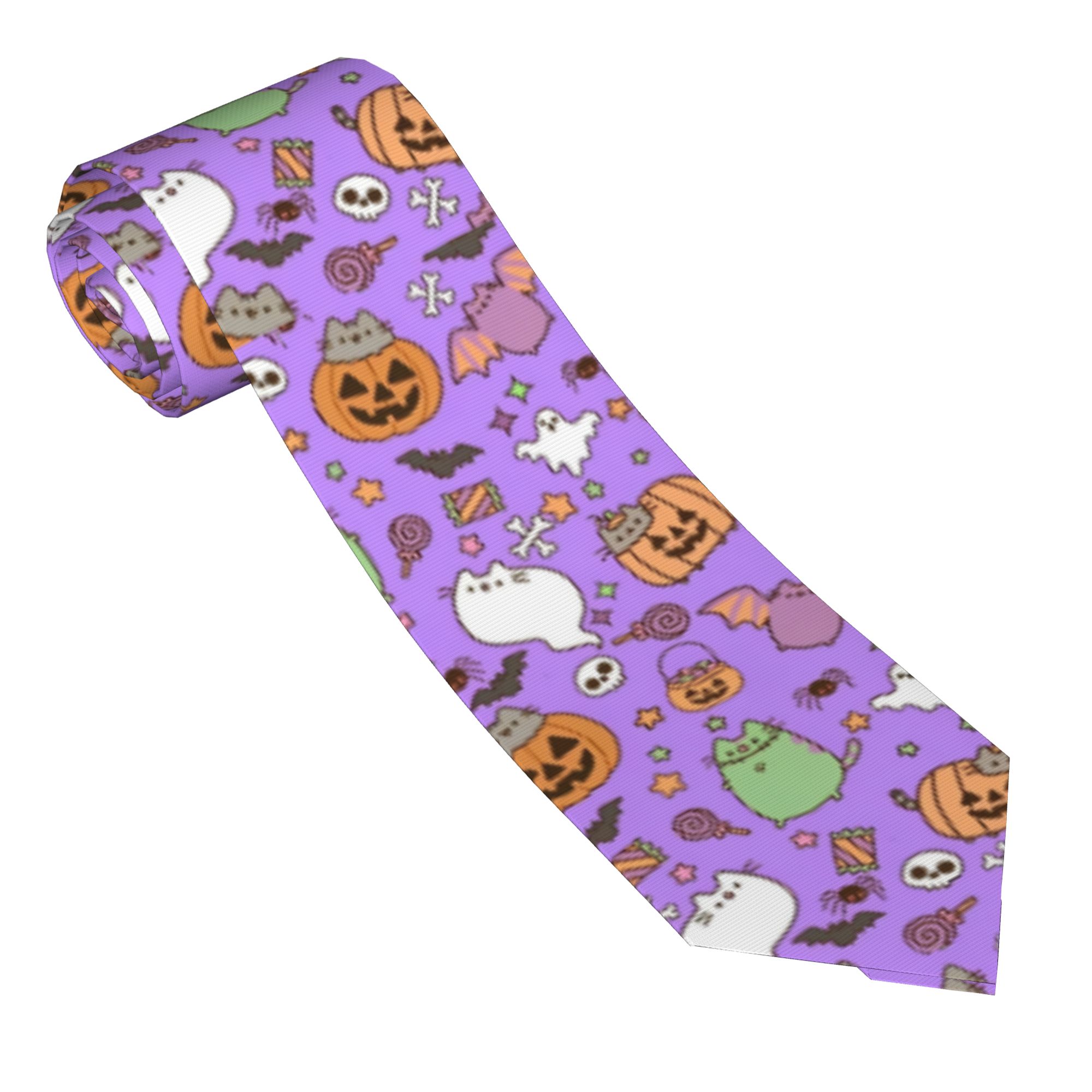 Men Accessories Wedding - Галстук с милыми котиками P-Pusheencats, узкий,
