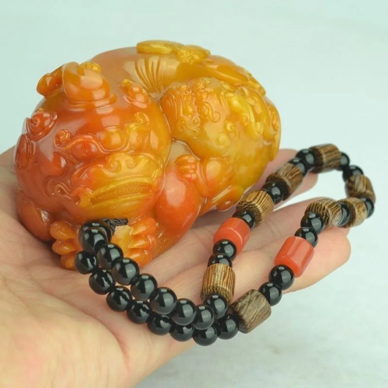Men Accessories Chain - Натуральный кулон Huang Longyu Pixiu ожерелье